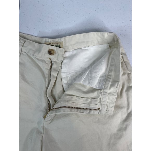 Vintage St. John's Bay Women's Flat Front Shorts 6" Inseam 8 Cream 100% Cotton - Picture 3 of 6